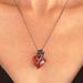 ins love rose necklace Gothic dark winding flower heart shaped clavicle chain Valentine's Day_ipsvogv.com