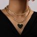 Niche design double love shaped necklace female hip hop simple pendant clavicle chain_ipsvogv.com