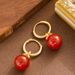 Korean Version Of Super Fairy Exquisite Fashion Festive Red Agate Ear Buckle Earrings, Women's High-end Feeling, Light_ipsvogv.com