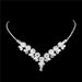 Silver Crystal Bridal Jewelry Set - Necklace & Earrings (European & American Style, Wedding Dinner Gift For Jewelry Lovers)_ipsvogv.com
