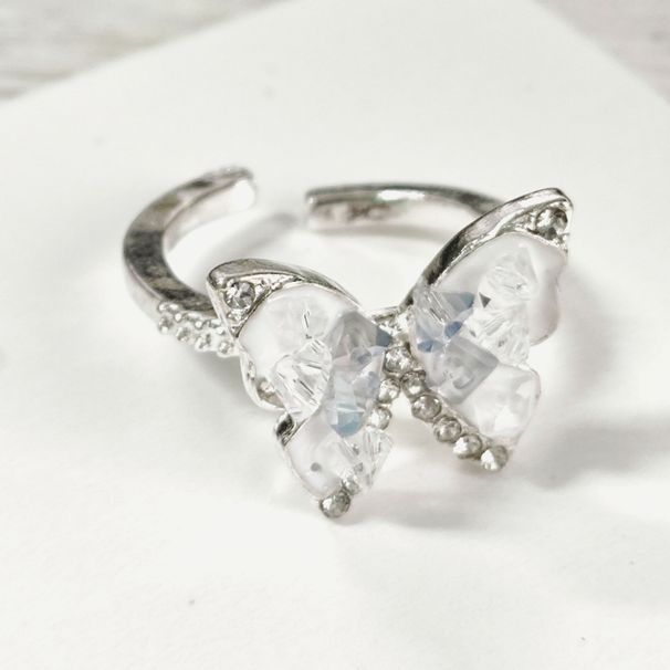 Summer Fragmented Ice Blue Butterfly Ring, Female Niche Design, Light Luxury, High Grade, Finger Ring 2024 New Edition_ipsvogv.com