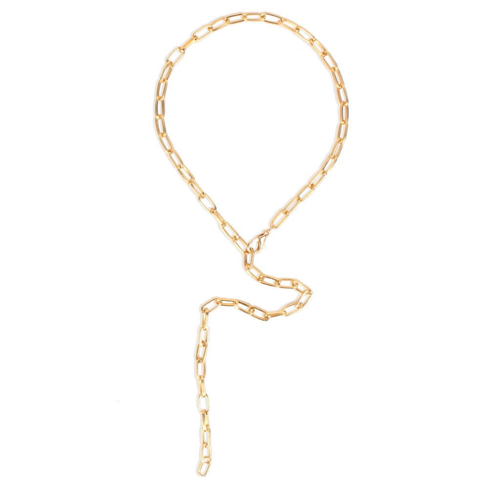 Personality Simple Gold Chain Necklace Necklace Alloy Clavicle Chain Necklace Female_ipsvogv.com