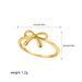 Unisex Exquisite Ring For Women High End Niche Design Light Luxury Copper Plated Bow Gold Pigment Ring Ring_ipsvogv.com
