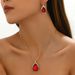 Ins Geometric Sweet Japanese And Korean Ladies Necklace Earrings Set Niche Water Drop Earrings Inlaid Crystal Design Clavicle Chain_ipsvogv.com