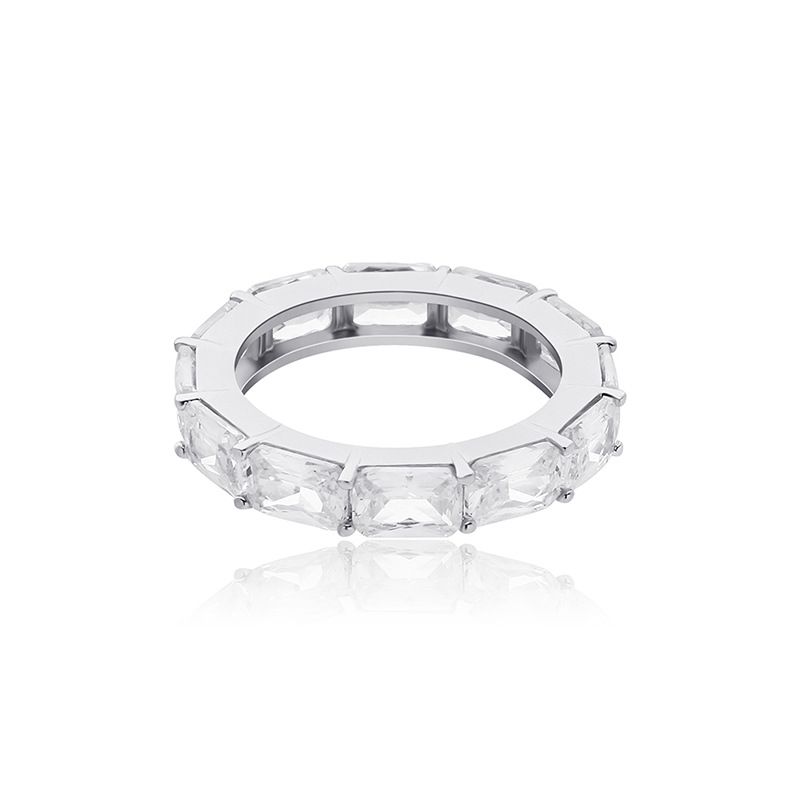 New Square Zircon Ring Real Gold Electroplating Hip Hop Simple Ring Jewelry Bling-Bling_ipsvogv.com
