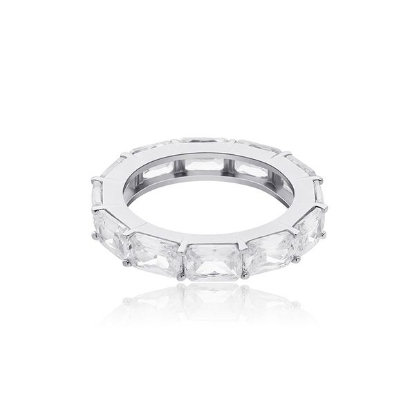 New Square Zircon Ring Real Gold Electroplating Hip Hop Simple Ring Jewelry Bling-Bling_ipsvogv.com
