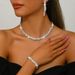 Jewelry & Accessories Claw Chain Rhinestone Necklace Earrings Set Four Piece Braided Necklace Clavicle Chain Evening Accessories_ipsvogv.com