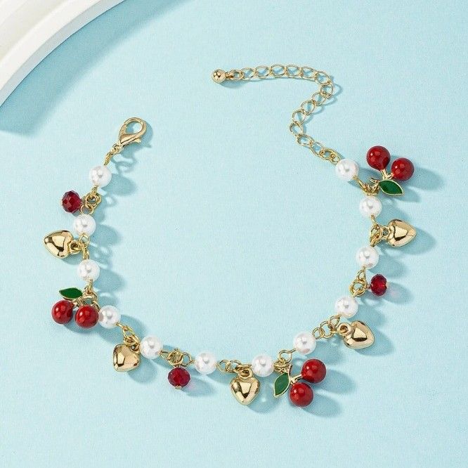 European And American Cross Border Sweet Pearl Bracelet Versatile Crystal Cherry Bracelet Niche Simple Hundred Bracelets Hand Jewelry Manufacturers_ipsvogv.com