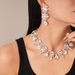 Light luxury style diamond-set flower water drop earrings necklace set fashion super flash niche high-end necklace women_ipsvogv.com