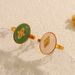 K Gold Plated Natural Stone Titanium Steel Ring Female Ins Simple Style Geometric Star Diamond Open Ring_ipsvogv.com
