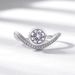 Brilliant Moissanite Diamond Ring Female V Shaped Crown Ring Silver Inlaid Closed Fashion Ring_ipsvogv.com