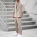 Men's Fashion Shirts And Casual Pants Two-piece Set Hot-selling Men's Clothing New Fit Trendy Solid Color Men's Fashion Suit_ipsvogv.com