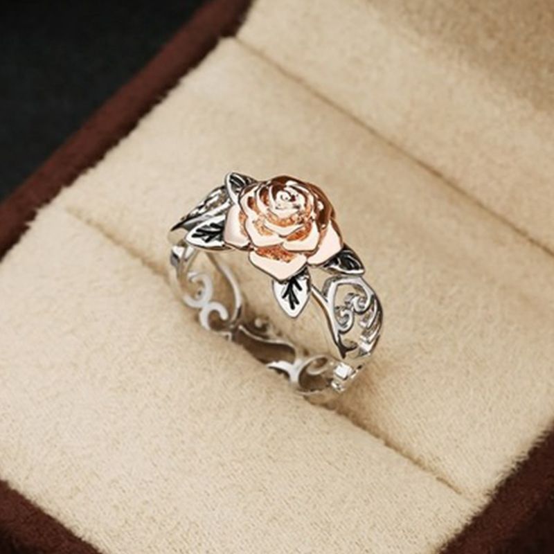 Sanjie 14k Rose Gold Flower Silver Plated Colorful Engagement Ring_ipsvogv.com
