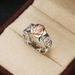 Sanjie 14k Rose Gold Flower Silver Plated Colorful Engagement Ring_ipsvogv.com