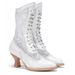 Women's Shoes autumn and winter new British style lace splicing front lace up pointed toe mid heel women's boots_ipsvogv.com