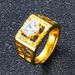 Vietnamese Sand Gold Zircon Micro Inlaid Zirconium Brass Gold-plated Men's Ring_ipsvogv.com