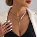 Vintage pearl patchwork star necklace for women Creative cross double layered collars_ipsvogv.com