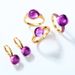 Egg Shaped Candy Colored Ring S925 Silver Inlaid Amethyst Ring Style Fashionable And Simple All Match_ipsvogv.com