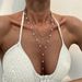 Temperament Pearl Chain Long Tassel Simple Ins Cross Pendant Collarbone Necklace_ipsvogv.com