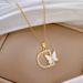 Butterfly 【 】 Shell D-Shaped Light Luxury Charm Gorgeous Full Diamond Necklace Women's Versatile Clavicle Chain Titanium 【 】_ipsvogv.com