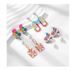 Original enamel drop oil zinc alloy point diamond earrings Mountain buckle colorful flower conch Tarot card pendant earrings_ipsvogv.com