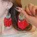 Female Charm Ethnic Style Moon Teeth Pearl tassel Earrings Retro Design Earrings Holiday Style Personalized High End Earrings_ipsvogv.com