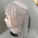 Hair accessories Bohemian exaggerated full diamond rhinestones retro ethnic style long tassel headdress_ipsvogv.com