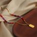 Colorful Natural Stone Agate Abacus Beads Wealth God Pendant Necklace Titanium Steel Empress Dowager Temperament_ipsvogv.com