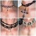 Unisex Black Pearl Dark Necklace Heavy Gothic Punk Multi Layer Choker Stacked Retro Pendant Cross Clavicle Chain_ipsvogv.com