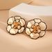 Exaggerated 3D Flower Earrings Design Sense Black Edge High-end Fashion Niche Necklace Jewelry For Women_ipsvogv.com