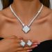 Women’s Jewelry Set Fashion Jewelry Set Luxury Sparkling Rhinestone Necklace Earring Set Fashion Fan Shaped Tassel Jewelry For Women_ipsvogv.com