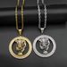 New Hip-Hop Jewelry Titanium Steel Gold-Plated Diamond-Inlaid Enamel Leopard Head Pendant_ipsvogv.com