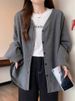 Lazy wind cardigan coat women's large size fat mm early autumn loose outside long-sleeved top winter_ipsvogv.com