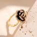 Human Wealth, Camellia Black Ring, Female Ins, Niche, High-end, Light Luxury, French Style, Small Fragrance,_ipsvogv.com