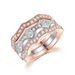Unisex popular three layer ring set two color electroplated zircon women's ring_ipsvogv.com