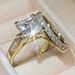 Sanjie Women's Square Diamond Zircon Pair Set Ring Jewelry_ipsvogv.com