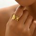 Unisex Fashion OL Plain Ring Female Starfish Shell High End Design Open Mouth Adjustable Ring Versatile Hand Jewelry_ipsvogv.com
