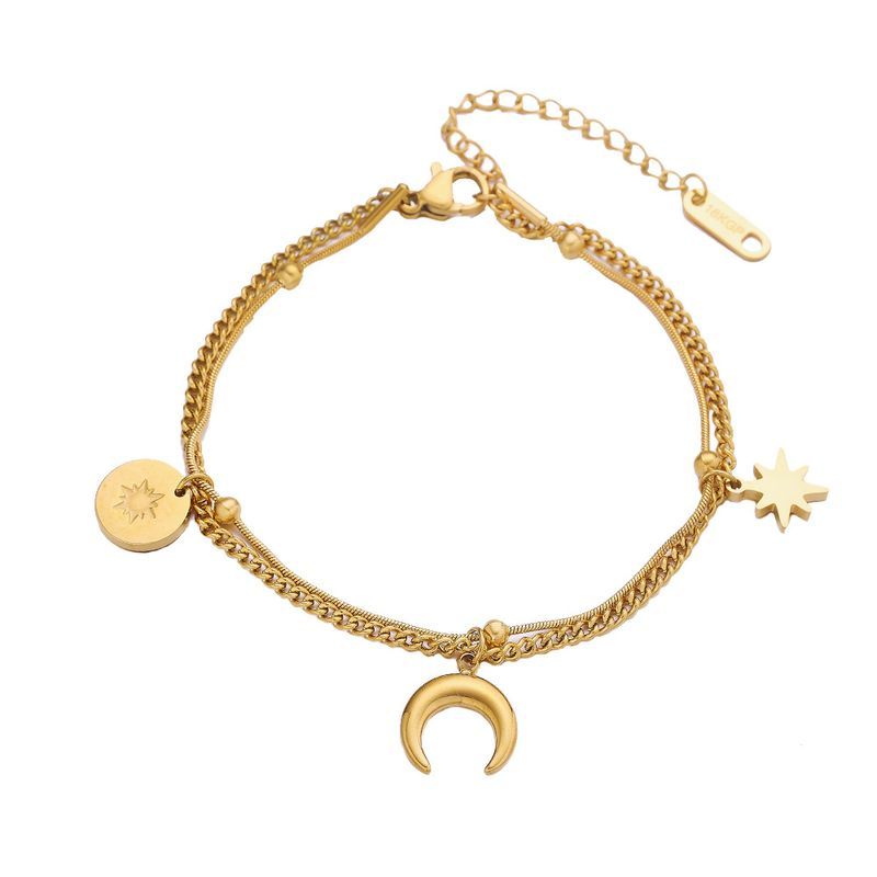 Simple Style Star Moon Titanium Steel Bracelets In Bulk_ipsvogv.com