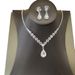 Crystal & Diamond Silver Jewelry Set - Necklace & Earrings (3-Piece, Women's Elegant Collection)_ipsvogv.com