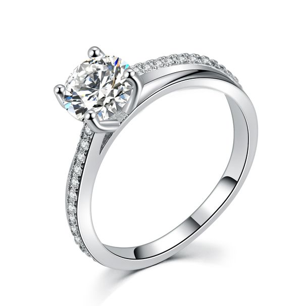 Fashion eight arrows and eight hearts female engagement ring inlaid with zircon platinum_ipsvogv.com