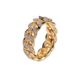 Jewelry Hip Hop Zirconia Chain Cuban 8mm Electroplated Gold Men's Ring_ipsvogv.com