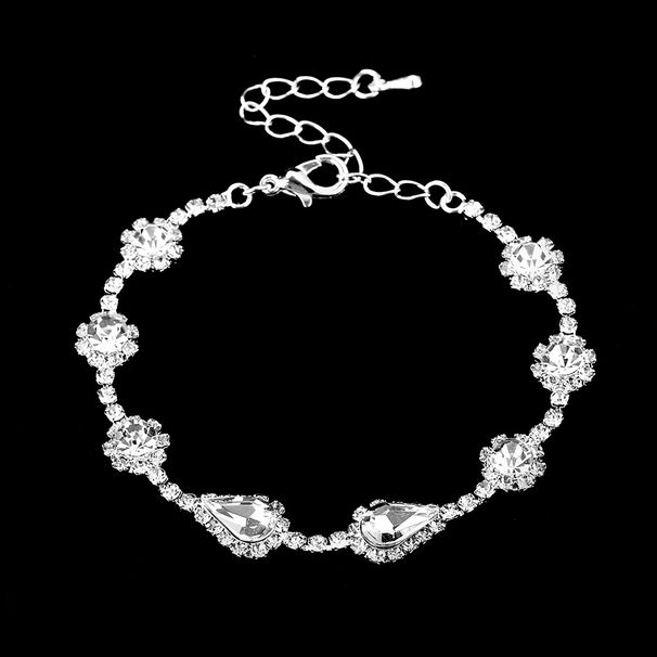 Unisex Jewelry Wholesale Summer New Bracelet Women's Silver Jewelry Attachment Sweet Flower Crystal Bracelet_ipsvogv.com