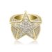 Ins Hot Five Pointed Star Ring Full Of Zircon Hip Hop Men's Trendy Ring Gold Jewelry_ipsvogv.com