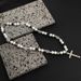 Niche Design Reflective Pearl Cross Pendant Collarbone Chain Men's Light Luxury High-end Sense European And American Hip-hop Style Sweater Chain_ipsvogv.com