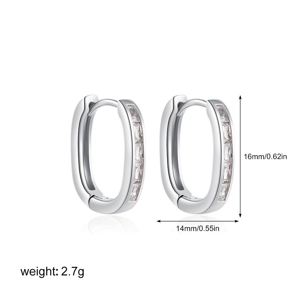 Unisex Fashion All Match Geometric Earrings Copper Plated With Real Gold Micro Inlaid Zircon Fashionable Women's Round Earrings Ear Buckles_ipsvogv.com