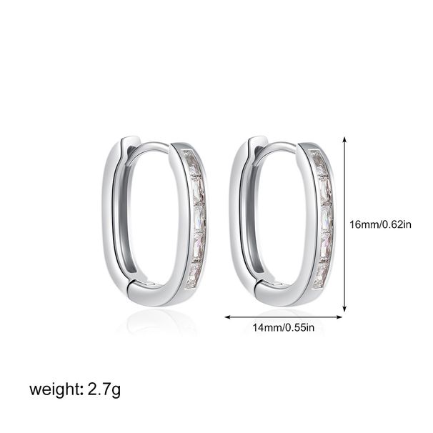 Unisex Fashion All Match Geometric Earrings Copper Plated With Real Gold Micro Inlaid Zircon Fashionable Women's Round Earrings Ear Buckles_ipsvogv.com