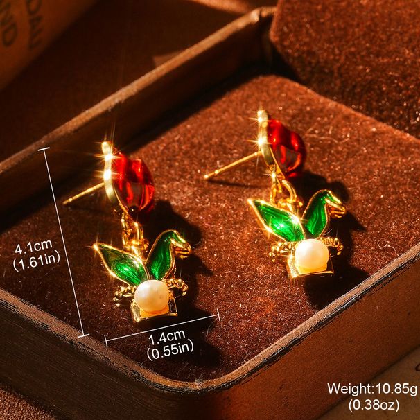 Fashion Retro All Match Colorful Earrings Medieval Oil Painting Series Advanced Niche Earrings Love Geometric Flower Earrings_ipsvogv.com