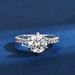 New Six Claw Diamond Ring 2 Carats Moissanite Ring Princess Luxury Wedding Female Ring_ipsvogv.com