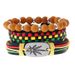 Jamaica Set Red Yellow Green Woven Leather Bracelet DIY Accessories Hip Hop Street Dance Personality_ipsvogv.com