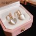Summer New Fashion Clear Cat's Eye Stone Heart Earrings For Women High-end Niche Design Popular Style_ipsvogv.com